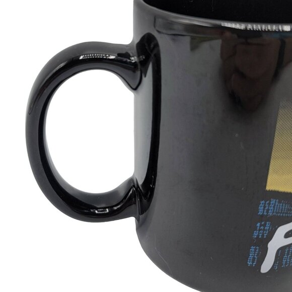 Friends TV Show Mug Black 3.75" Good Coffee Good Friends NYC Skyline VTG 1995 - Picture 2 of 10